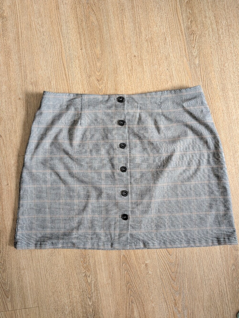 Plaid Button-Up Skirt 2X